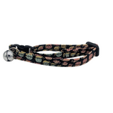 Snails on Black Breakaway Cat Collar